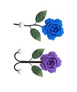 2Pcs Rose Hook Bathroom Hooks Office Wall Storage Hooks Home Hooks Iron ... - $28.99