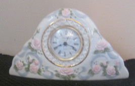Princess House Rose Garland Quartz Clock NIB - $20.06