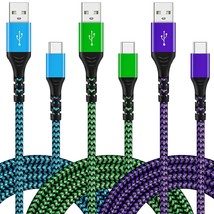 Usb Type C Cable (3Pack 10Ft), Usb2.0 Fast Charge Nylon Braided Usb C To Usb A C - £22.01 GBP