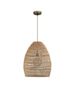 ELE Light &amp; Decor Bamboo and Rattan Veremund Light Bell Pendant Light in... - £116.07 GBP