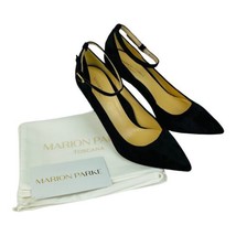 Marion Parke Toscana Muse Pumps 38 Black Crushed Velvet Ankle Strap US 7... - $247.49