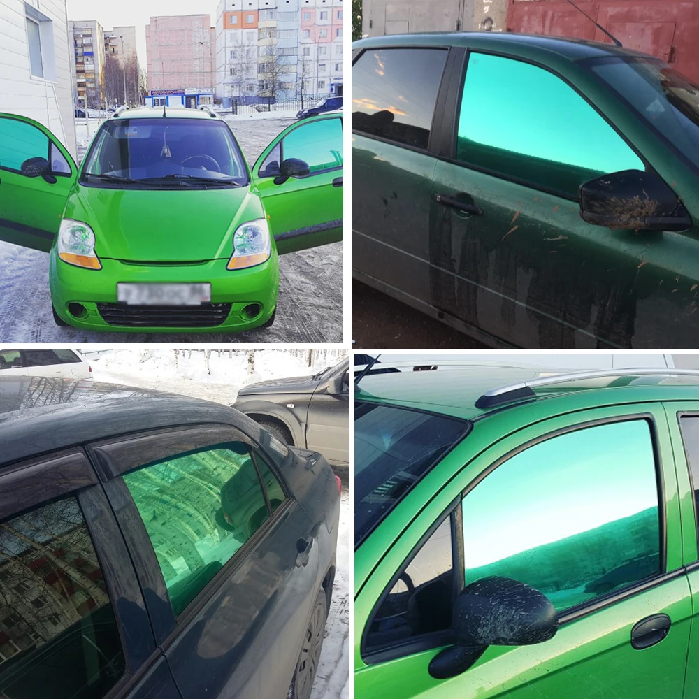 Tallic green 22 vlt car side window tints film roll tinting house glass sun shade foils thumb200