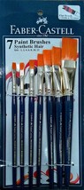 Pack of 7 Faber Castell Paint Brush Set Flat Art Craft Student School Hobby Gift - $19.60