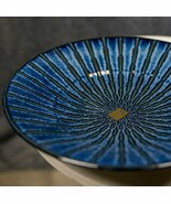 Japanese Blue Cascading Water Reduction Glazed Ceramic Shallow Bowls Pac... - $79.56 CAD