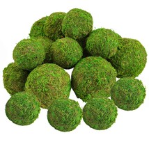 18 Pack Decorative Faux Dried Moss Balls- 6Pcs 3.1&quot; Artificial Green Plant Mossy - £31.55 GBP