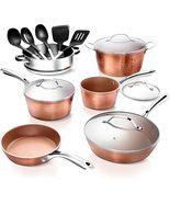 Cryptex Hammered 15 Pc Ceramic Cookware Set Nonstick - $119.99