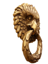 Brass Door Handle Knocker Pull SMALL EAGLE Shape Figurine Vintage Hand H... - £216.32 GBP