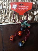 Door Knob Hanger Christmas Bells Red &amp; Black - £9.36 GBP