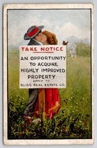 Romance Man Woman Kissing Highly Improved Property Sign Bliss Postcard U29 - £5.62 GBP