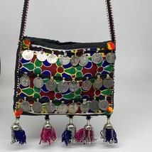 598g,10&quot;x7.75&quot;Turkmen Handbag Purse Crossbody Handmade Silk Coin @Afghanistan,P1 - £63.94 GBP