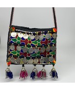 598g,10&quot;x7.75&quot;Turkmen Handbag Purse Crossbody Handmade Silk Coin @Afghan... - £62.93 GBP