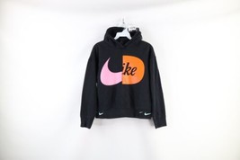 Nike Sportswear Girls XL Spell Out Swoosh Geometric Hoodie Sweatshirt Black - $34.60