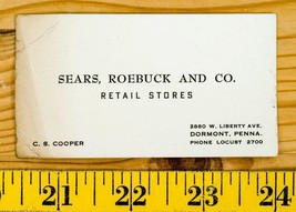 Sears Roebuck Et Co. au Détail Magasins Affaire Carte Dormont Pennsylvania - £32.65 GBP