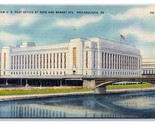 New US Post Office Philadelphia Pennsylvania PA UNP Unused Linen Postcar... - $2.92