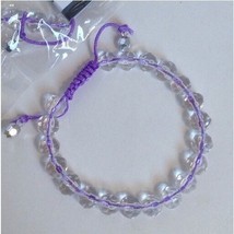 Wholesale Lot 12 Adjustable Faceted Clear Resin Bead Lavender Shamballa Bracelet - £12.62 GBP
