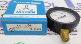 NISSHIN GAUGE At-2 3/8 Pressure Gauge 75mm 0.16 MPa NEW - £109.47 GBP