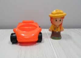 Fisher Price Little People female girl woman zookeeper orange car - £7.13 GBP