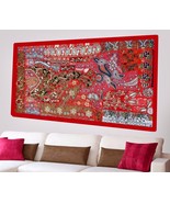 Tapiz de pared bordado a mano con cuentas patchwork colgante lentejuelas... - $68.91