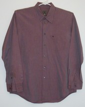 Calvin Klein Burgundy Casual Long Sleeve Cotton Button Collard Shirt Size 42 L - £14.91 GBP