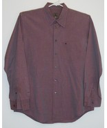 Calvin Klein Burgundy Casual Long Sleeve Cotton Button Collard Shirt Siz... - £15.18 GBP