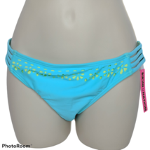 NWT Bikini Nation Womens Laser Cutout Hipster Bikini Bottom Medium Blue ... - $20.79