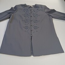 Adrianna Papell Women's Gray Long Sleeve Blazer Jacket Size 14 image 10