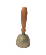 Vintage Antique Brass School Teacher Dinner Bell Wood Handle 6.5” Tall 2... - $1,080.22 MXN