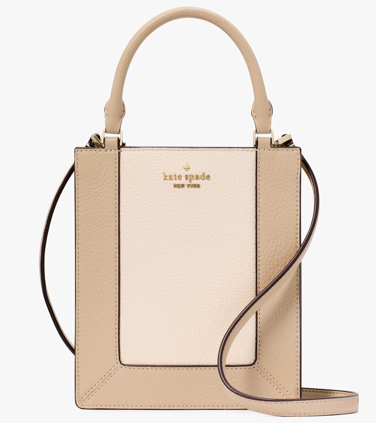 Kate Spade Lena Mini Tote Beige Pebbled Leather Bag KI885 Purse NWT $349 Retail