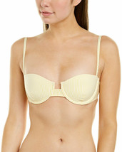 Onia Dalia Ribbed Stripped Bikini Top Women&#39;s Yellow L - £27.08 GBP