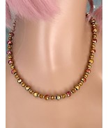 Golden Faceted Austrian Crystal Beaded Necklace - £15.00 GBP