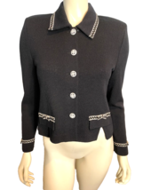 St. John Black and White Sweater Jacket Size 2 - $142.49
