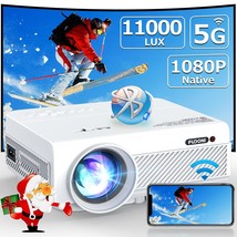 Projector With Wifi And Bluetooth, 5G Wifi Native 1080P Outdoor Projecto... - £236.66 GBP