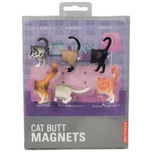 Kikkerland Cat Butt Magnets Set of 6 - Calico, Persian, Siamese, &amp; More - £8.88 GBP