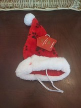 December Home Pet Santa Hat With Paw Prints - $12.75
