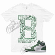 BLESSED T for 1 Retro Gorge Green High Metallic Silver White Shirt To Match Pine - £18.38 GBP+