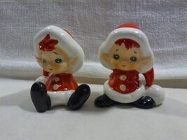 Vintage Lefton Japan Ceramic Christmas Santakins Pixie Elf Ornaments Set... - $402.65 MXN