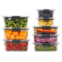 RUBBERMAID BRILLIANCE FOOD STORAGE CONTAINERS WITH LIDS AIRTIGHT PANTRY ... - £46.14 GBP