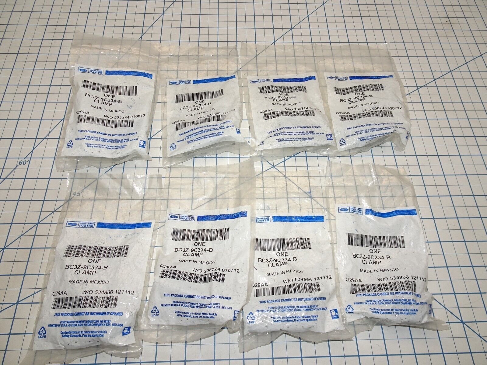 Ford BC3Z-9C334-B Retainer Clamp Fuel Injector Set of 8 Factory Sealed O... - $68.67