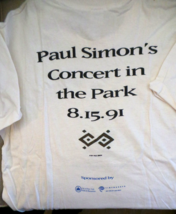 Paul Simon T Shirt One Night Only Concert Central Park Aug 1991 TimeWarn... - £23.59 GBP