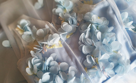 Full Flowers Embroidery Short Flower Girl Dress Blue Wedding Birthday Dress NWT image 6
