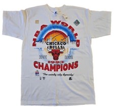 Chicago Bulls T Shirt World Champions Starter Youth 18-20 NBA 1993 Vtg NWT NOS - £31.61 GBP