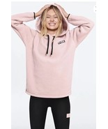 VICTORIAS SECRET PINK POLAR FLEECE PULLOVER HOODIE Chalk Pink SIZE M - $44.55