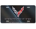 Chevy Corvette Inspired Art on Carbon FLAT Aluminum Novelty License Tag ... - £14.15 GBP