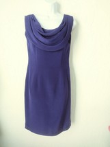 Marshall Fields 100% Silk Purple Sheath Dress Cowl Neck Sleeveless Women size 8 - £19.77 GBP