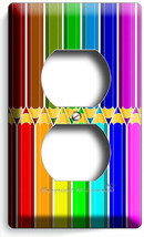 Bright Sharp Color Zipper Pencils Pattern Outlet Plate Art Hobby Stodio Hd Decor - £7.42 GBP