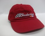 Budweiser Nascar Proud Sponsor Hat Vintage Red Hook Loop Baseball Cap - $19.99