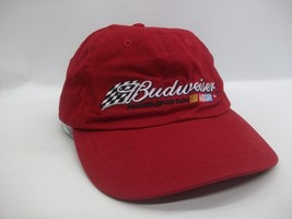 Budweiser Nascar Proud Sponsor Hat Vintage Red Hook Loop Baseball Cap - £15.63 GBP