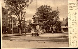 Bethel Conn. CT. Main Street-Fountain Place~Market &amp; Grocery 1906 Postcard-bk55 - £5.47 GBP