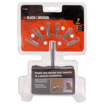 Black &amp; Decker Handy Driver Bit Set, 7 pieces with Storage Case, NEW - £4.32 GBP