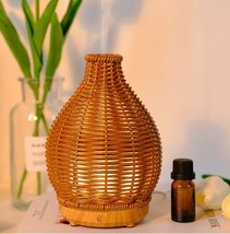 Wood Weave Mini Vase Air Humidifier USB Electronic Ultrasonic Water Fragrance - £22.23 GBP